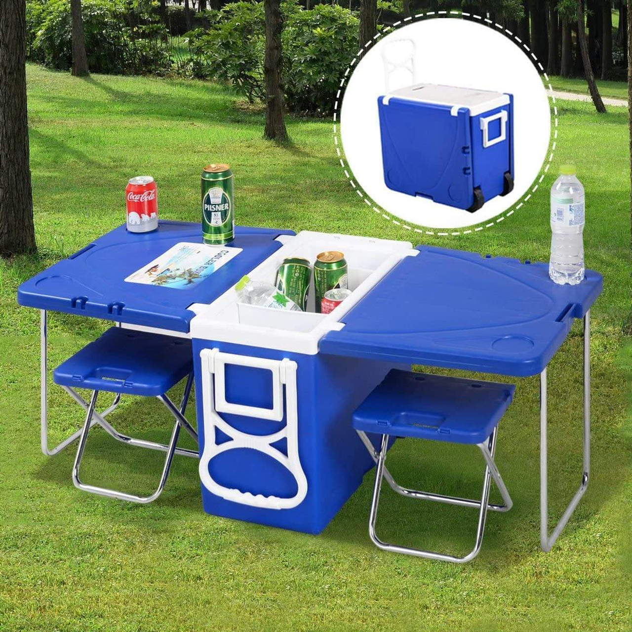 28 liter cooler box folding table chair set